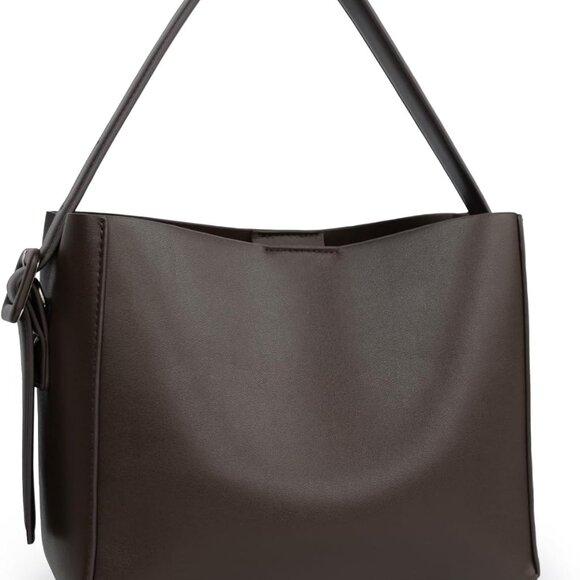 Everyday Eco-Friendly Leather Soft Bucket Crossbody Bag - Ideal for Commuters - Picture 1 of 5